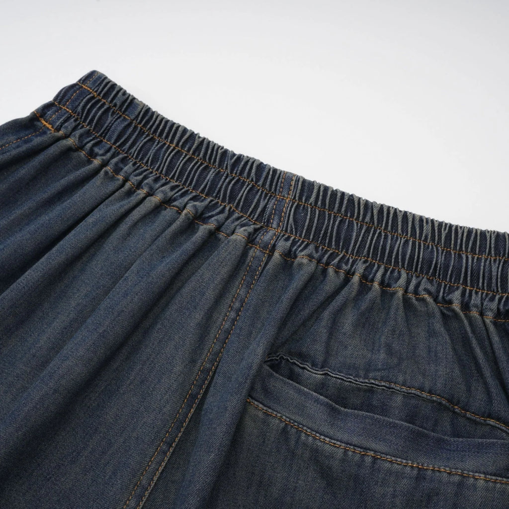 Chiara Top & Shorts - Denim Blend - Lace Detailing - Elasticated Waistband - Side Pockets