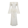 Clarissa Maxi Dress White Floral Appliqu Glitter Mermaid Hem