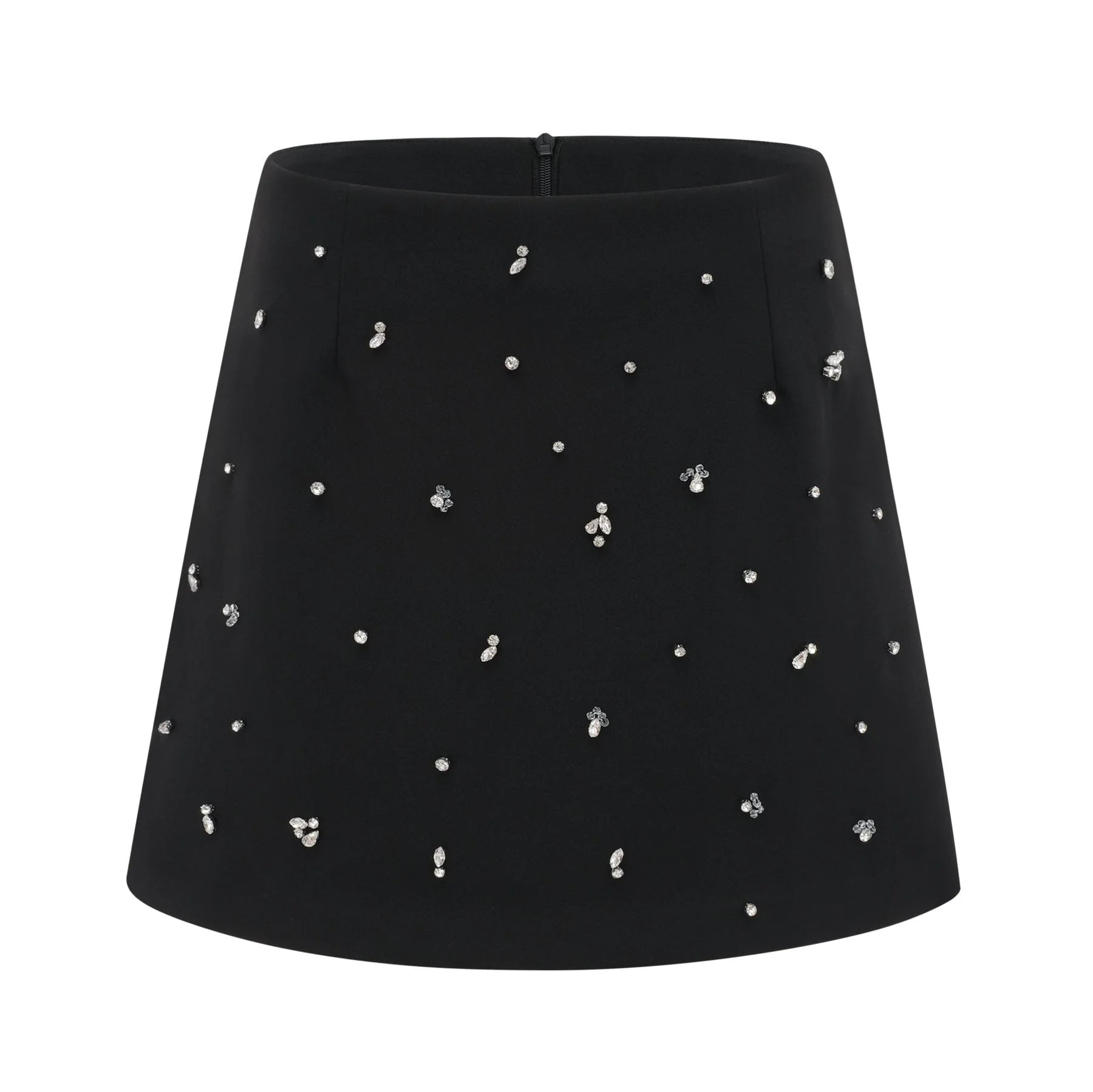 Clarissa Skirt & Top Set - Halterneck Top - Crystal Embellishment - Rear Zip Fastening - Cropped Design