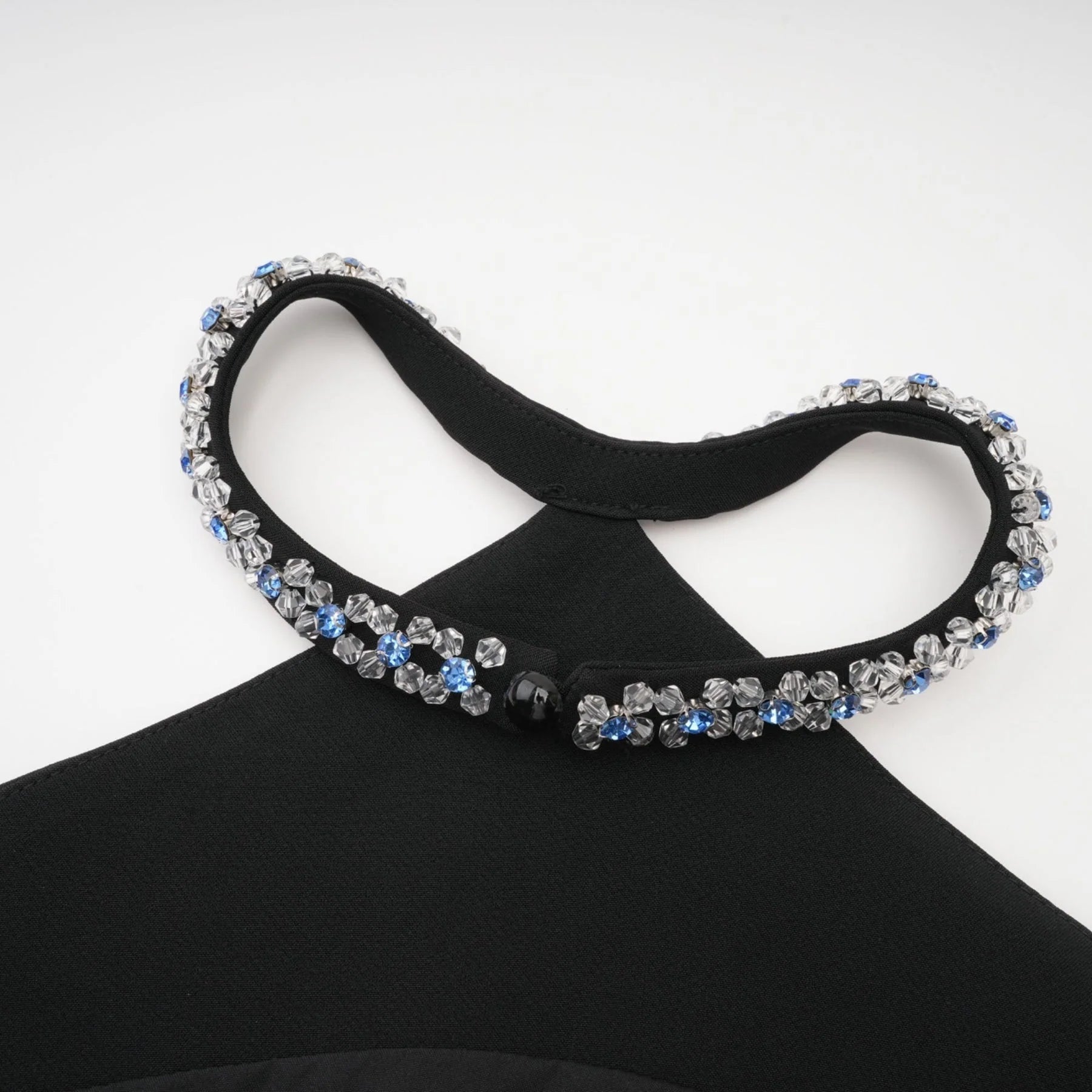 Clarissa Skirt & Top Set - Halterneck Top - Crystal Embellishment - Rear Zip Fastening - Cropped Design