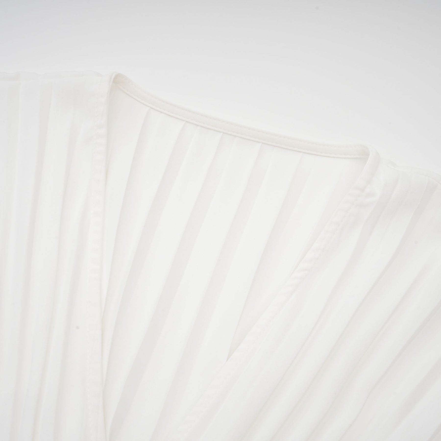 Claudette Pleated Mini Dress - V - Neckline - Flared Sleeves - Laced Waist - Lightweight