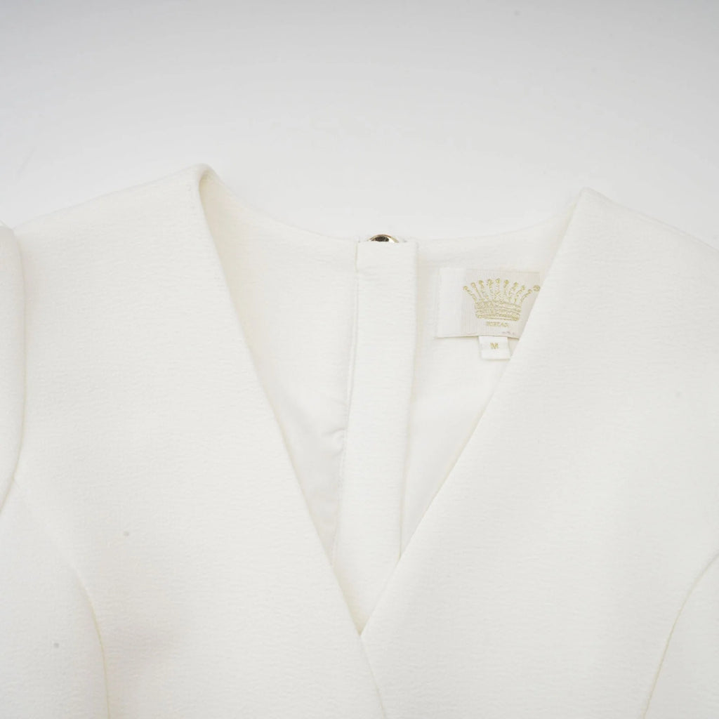 Clementina Blazer - V - Neck - Long Sleeves - Shoulder Pads - Tone Buttons