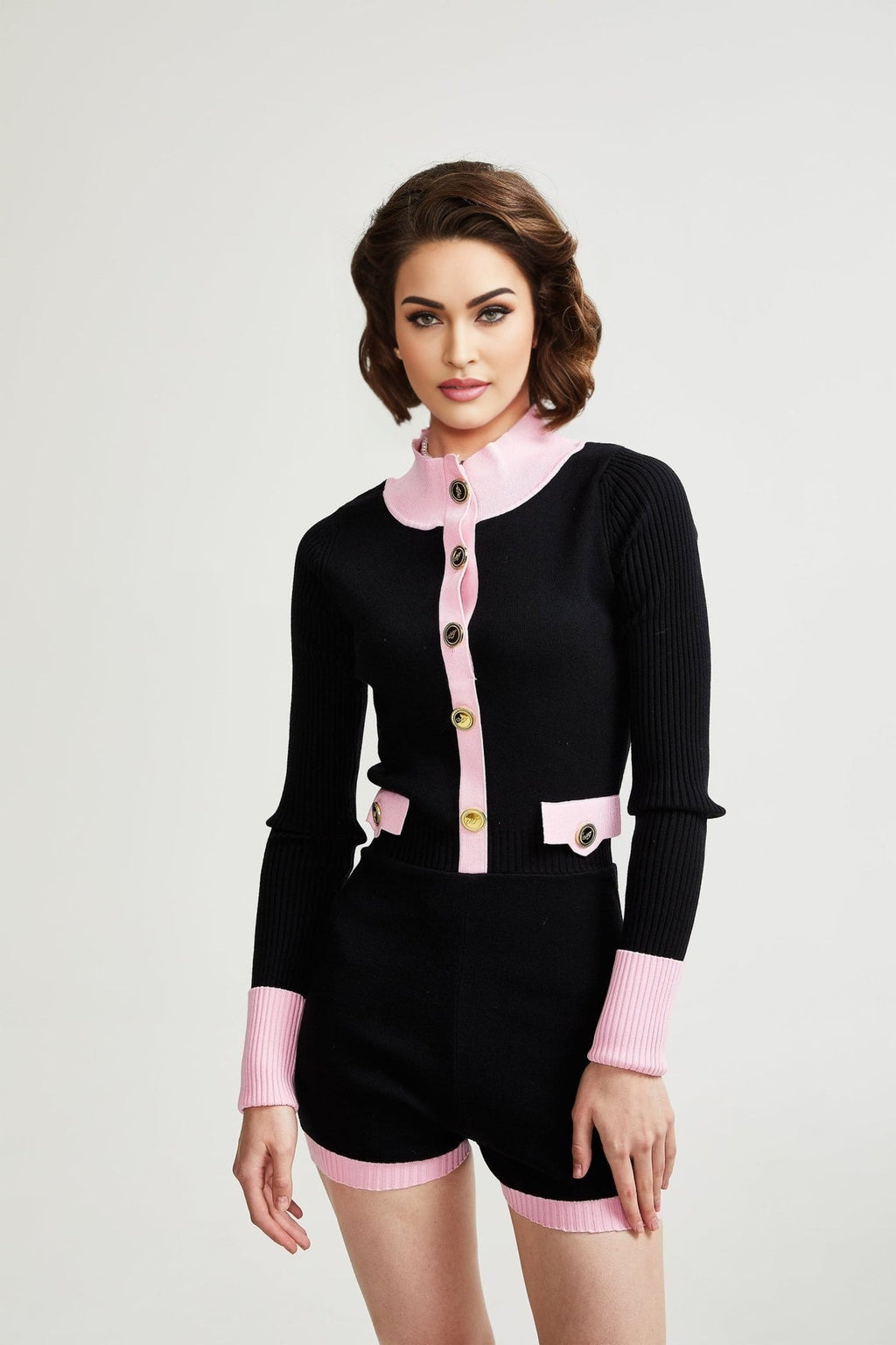 Colette Bodysuit – Knitted Construction – Chest Pockets – Thigh Length