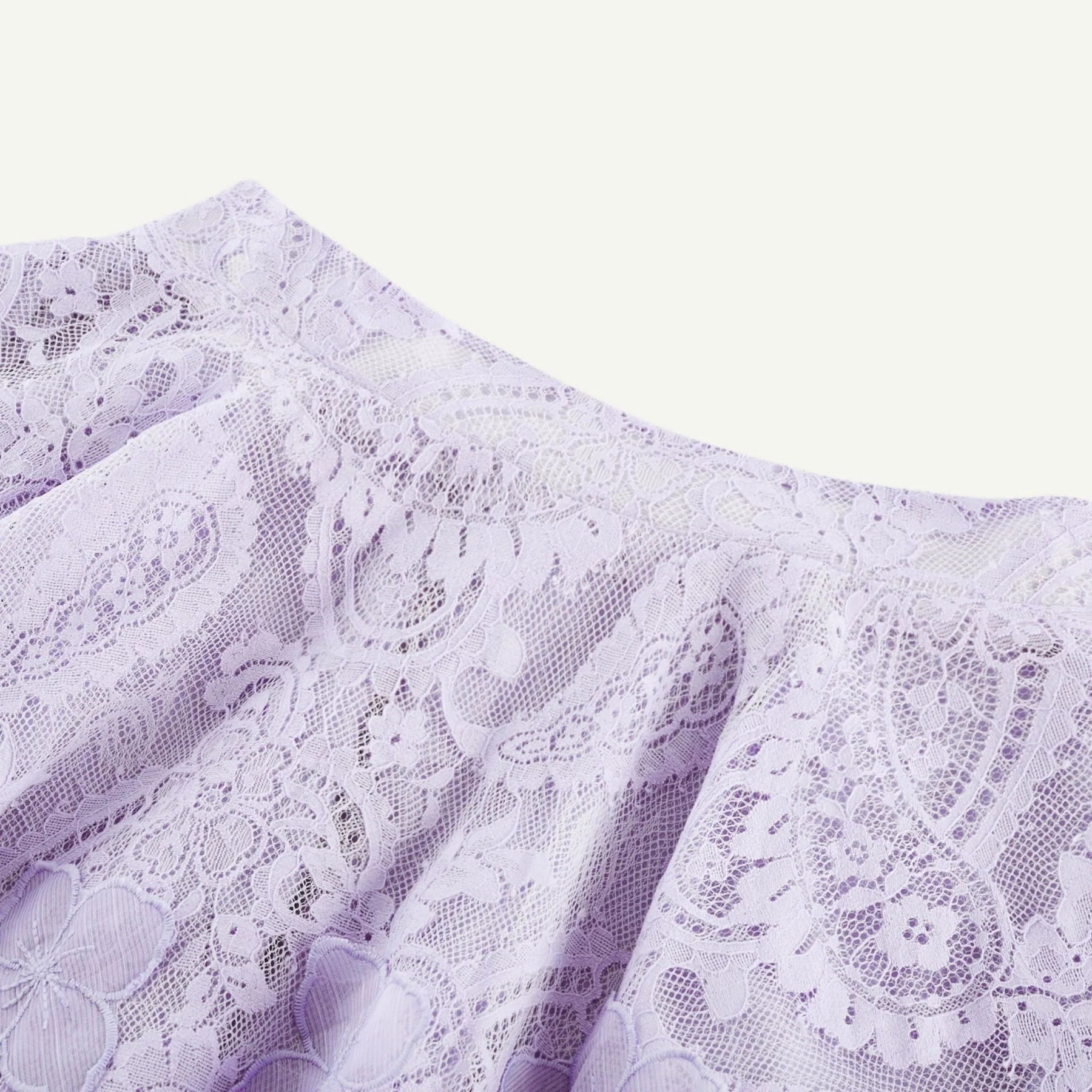 Colomba Skirt & Top Set - Lace Embroidery - Notched Lapels - Faux - Flower Embellishment - Mini Length