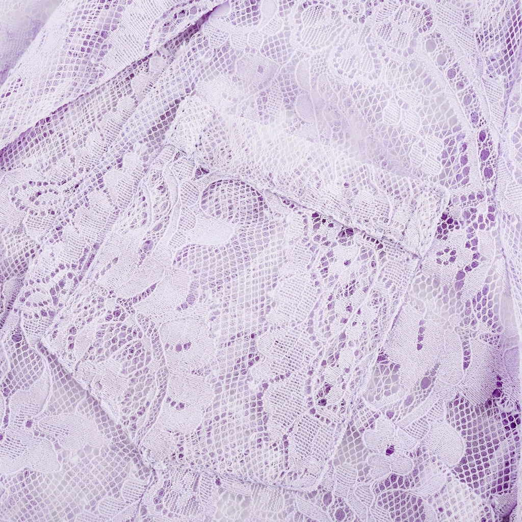Colomba Skirt & Top Set - Lace Embroidery - Notched Lapels - Faux - Flower Embellishment - Mini Length