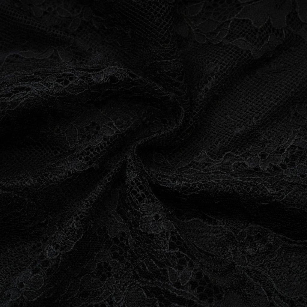 Coraline Off Shoulder Mini Dress - Mesh Floral Lace - Faux - Pearl Embellishment - Ribbon Detail - Lace Hem