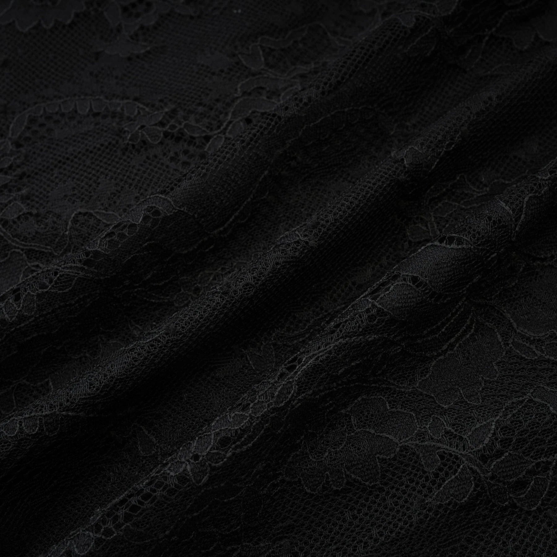 Coraline Off Shoulder Mini Dress - Mesh Floral Lace - Faux - Pearl Embellishment - Ribbon Detail - Lace Hem