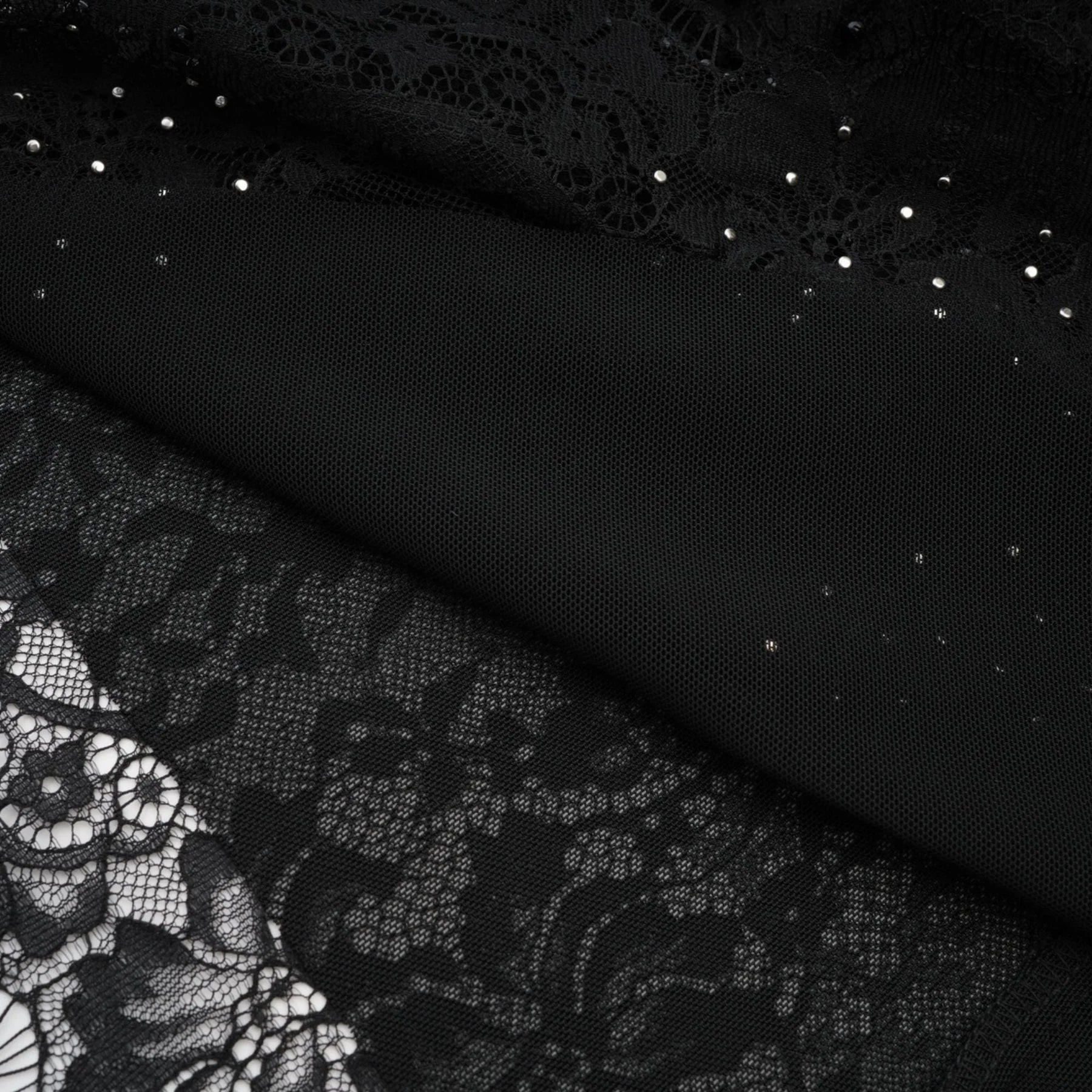 Coraline Off Shoulder Mini Dress - Mesh Floral Lace - Faux - Pearl Embellishment - Ribbon Detail - Lace Hem
