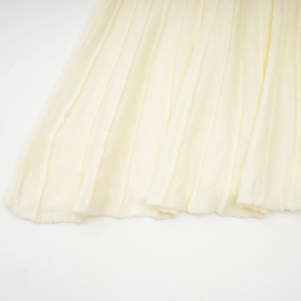 Costanza Midi Dress - High Neck - Long Sleeves - Pleated Design - Semi - Sheer Finish