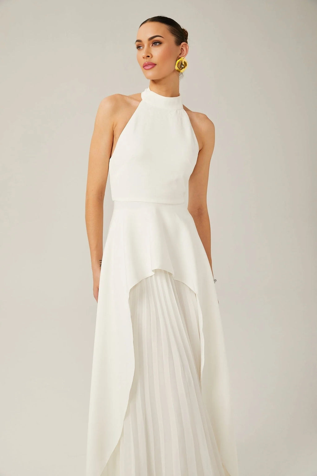 Cristiana Dress - halter neck - Two - piece - Open - Back - Ruffled
