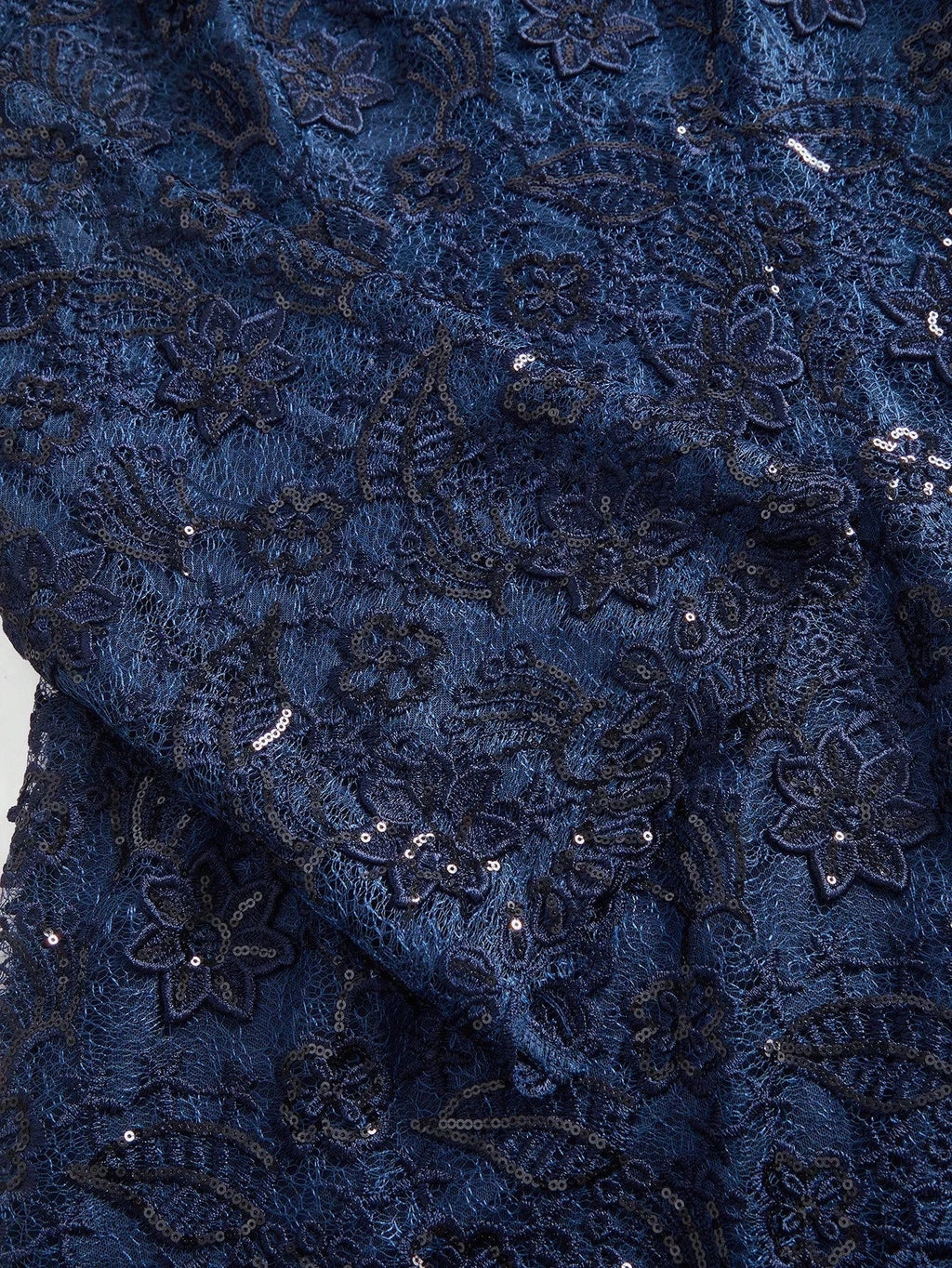 Cristina Midi Dress - V Neckline - Flared Hem - High Waist - Contrast Sequin - Sheer Split