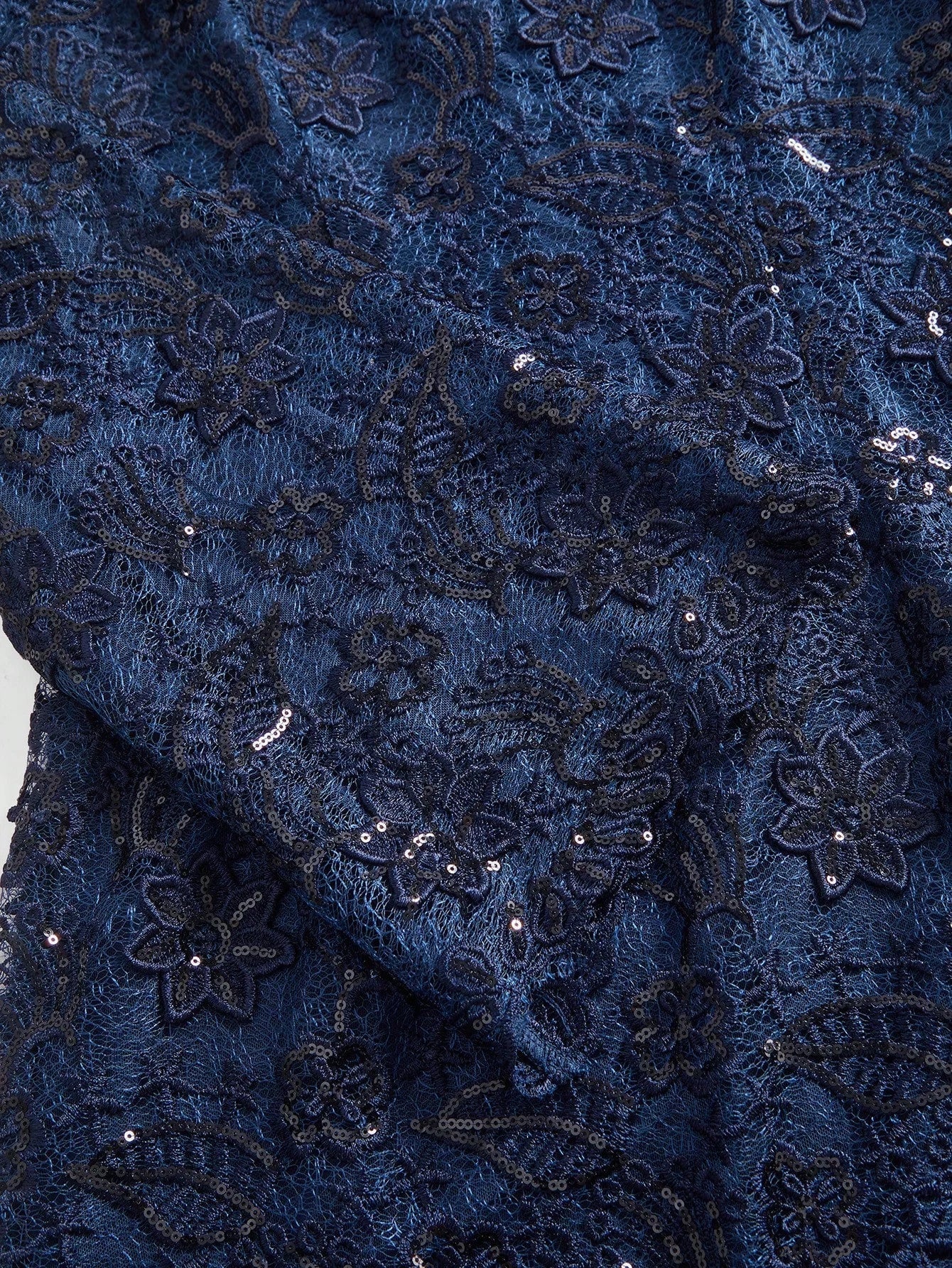 Cristina Midi Dress - V Neckline - Flared Hem - High Waist - Contrast Sequin - Sheer Split