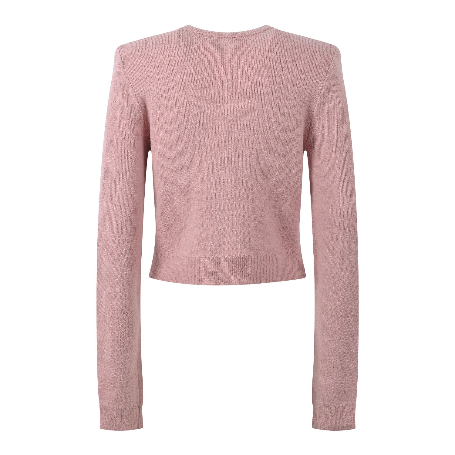 Cropped Cardigan and Pencil Skirt Set - Beaded Collar and Pocket Details for a Chic Look