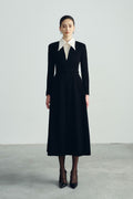 Chloe A Line Collared Midi Dress – Detachable Waist Belt – Smooth Lined Fit