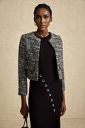 Cynthia Jacket - Tweed Boucl - Round Neck - Flap Pockets - Front Fastening