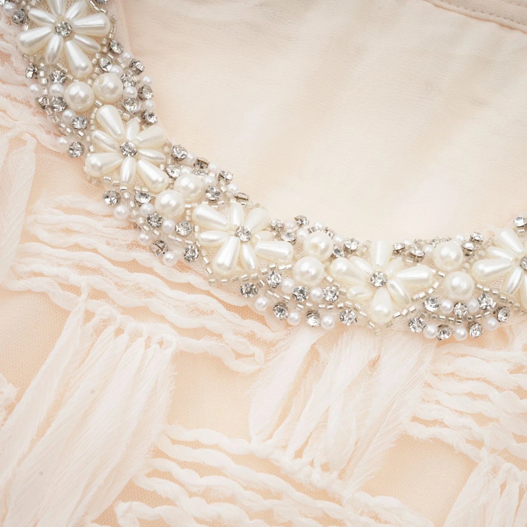 Dahlia Mini Dress - Sleeveless - Round Neck - Pleat & Crystal Embellishments