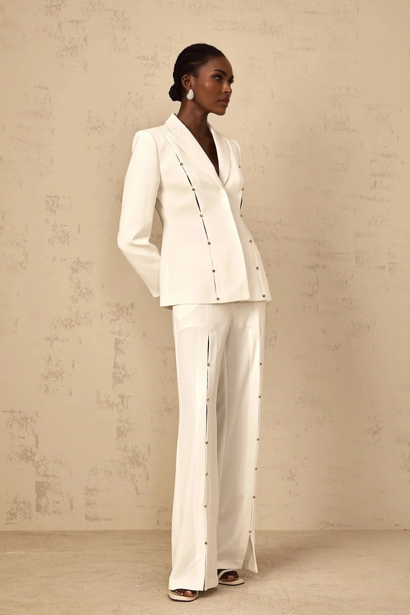 Dallas Blazer & Trousers Set Rhinestone & Wide Leg