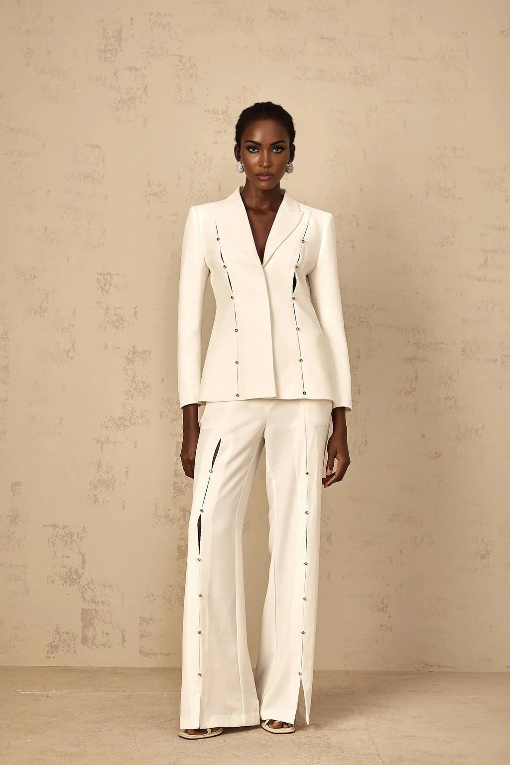 Dallas Blazer & Trousers Set Rhinestone & Wide Leg