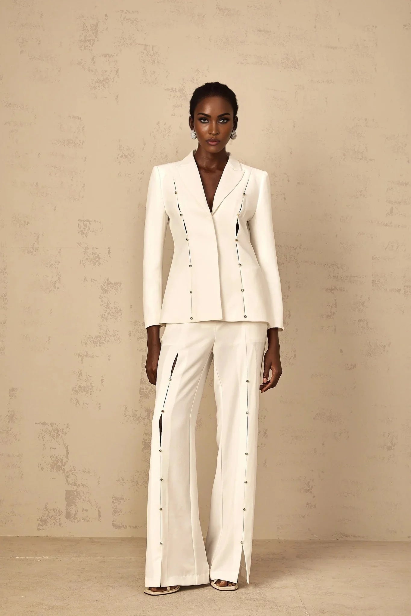 Dallas Blazer & Trousers Set Rhinestone & Wide Leg