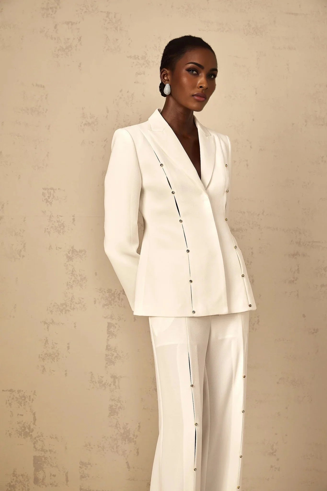 Dallas Blazer & Trousers Set Rhinestone & Wide Leg
