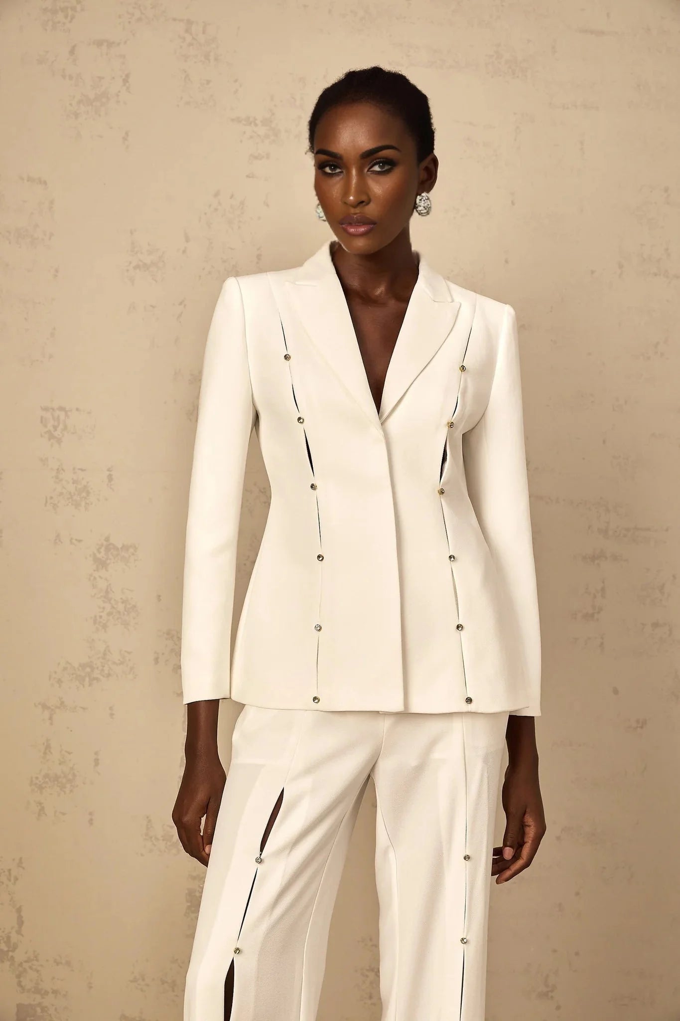 Dallas Blazer & Trousers Set Rhinestone & Wide Leg