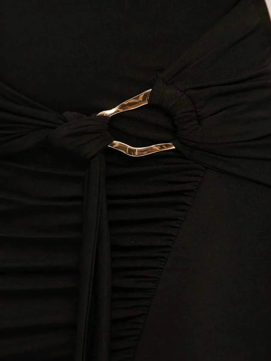 Dallas Maxi Dress - Refined Style - High Stretch Fabric - Slim Fit - Sleeveless - Square Neck Neckline - Wedding Occasion - Premium Quality