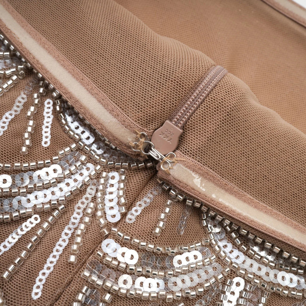 Daniela Mini Dress - Off the Shoulder Style - Bandage Design - Bowknot Detailing - Sequin Embellished