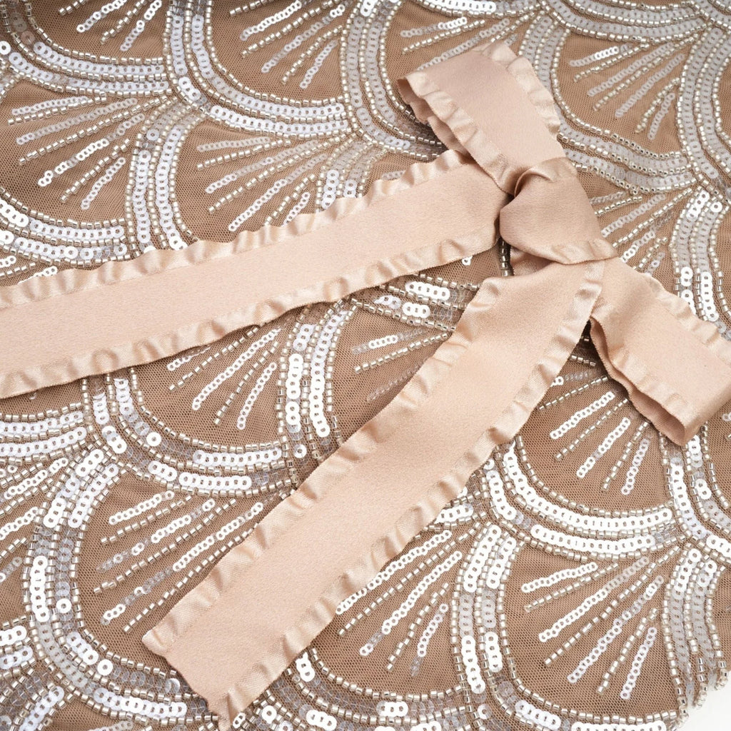 Daniela Mini Dress - Off the Shoulder Style - Bandage Design - Bowknot Detailing - Sequin Embellished