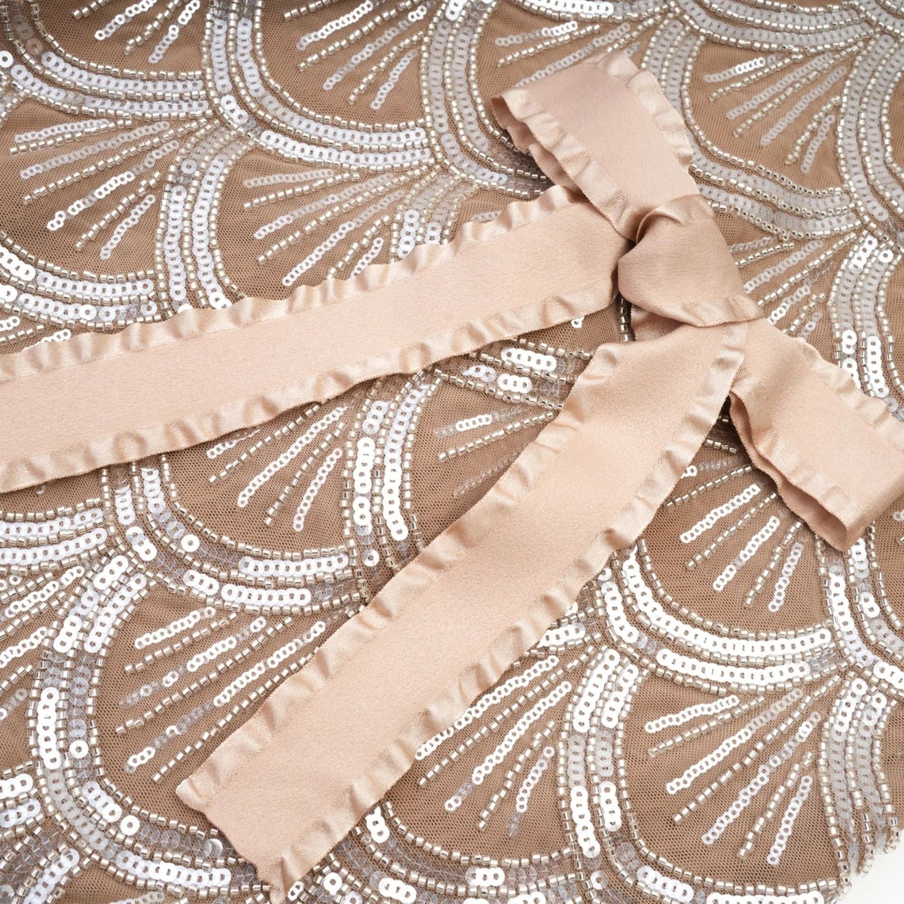 Daniela Mini Dress - Off the Shoulder Style - Bandage Design - Bowknot Detailing - Sequin Embellished