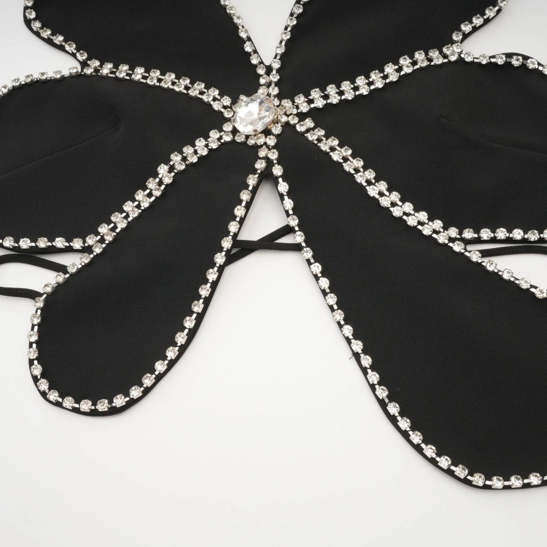 Daphne Top - Halterneck - Sleeveless - Backless - Crystal Embellishment - Floral Motif - Cropped