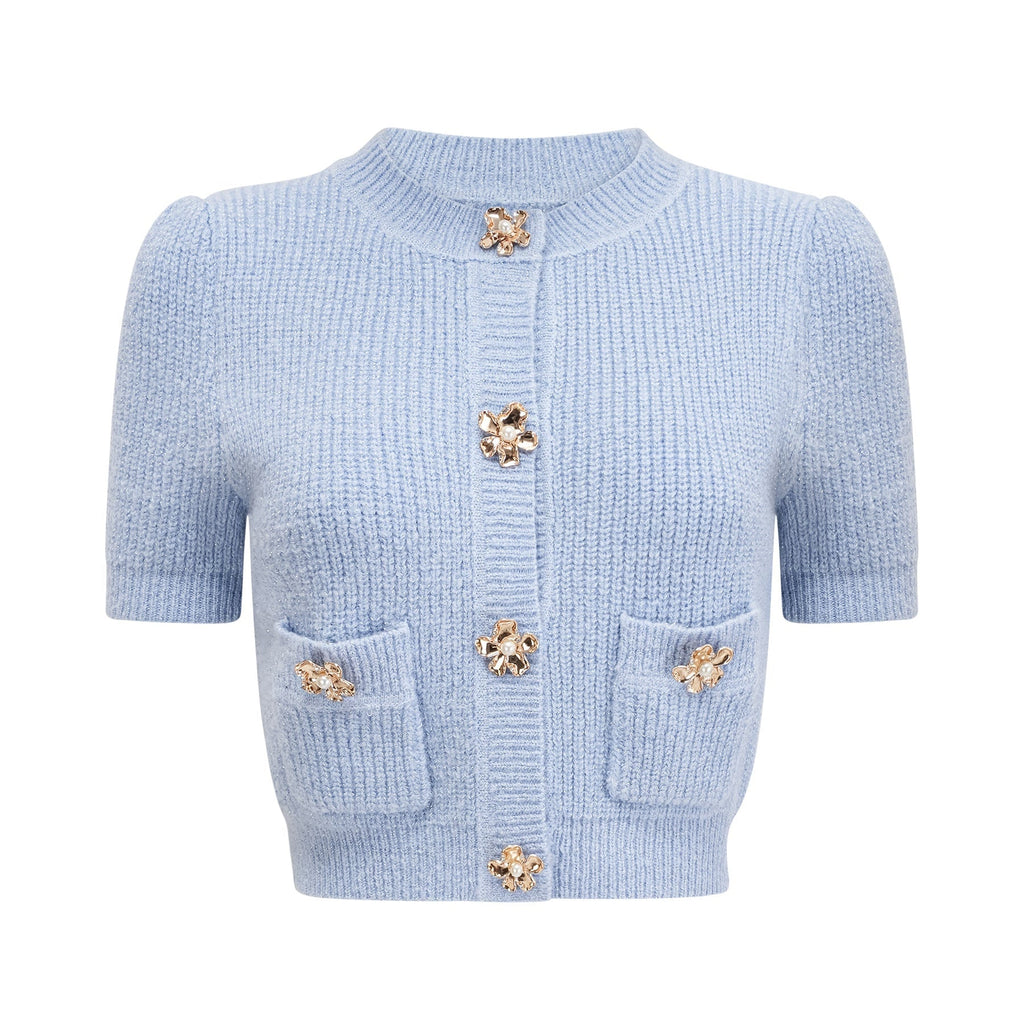 Daria Blouse & Skirt - Stretch Knit - Crew Neck - Short Sleeves - Front Patch Pockets