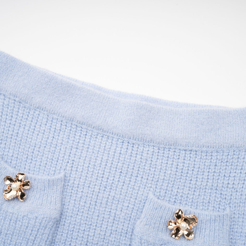 Daria Blouse & Skirt - Stretch Knit - Crew Neck - Short Sleeves - Front Patch Pockets
