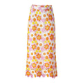 Daria Floral Lace Midi Skirt - High - Waisted Fit - Intricate Embroidery and Scalloped Hem