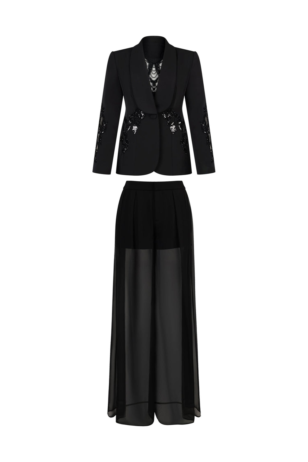 Dayana Black Sequin V-Neck Maxi Dress