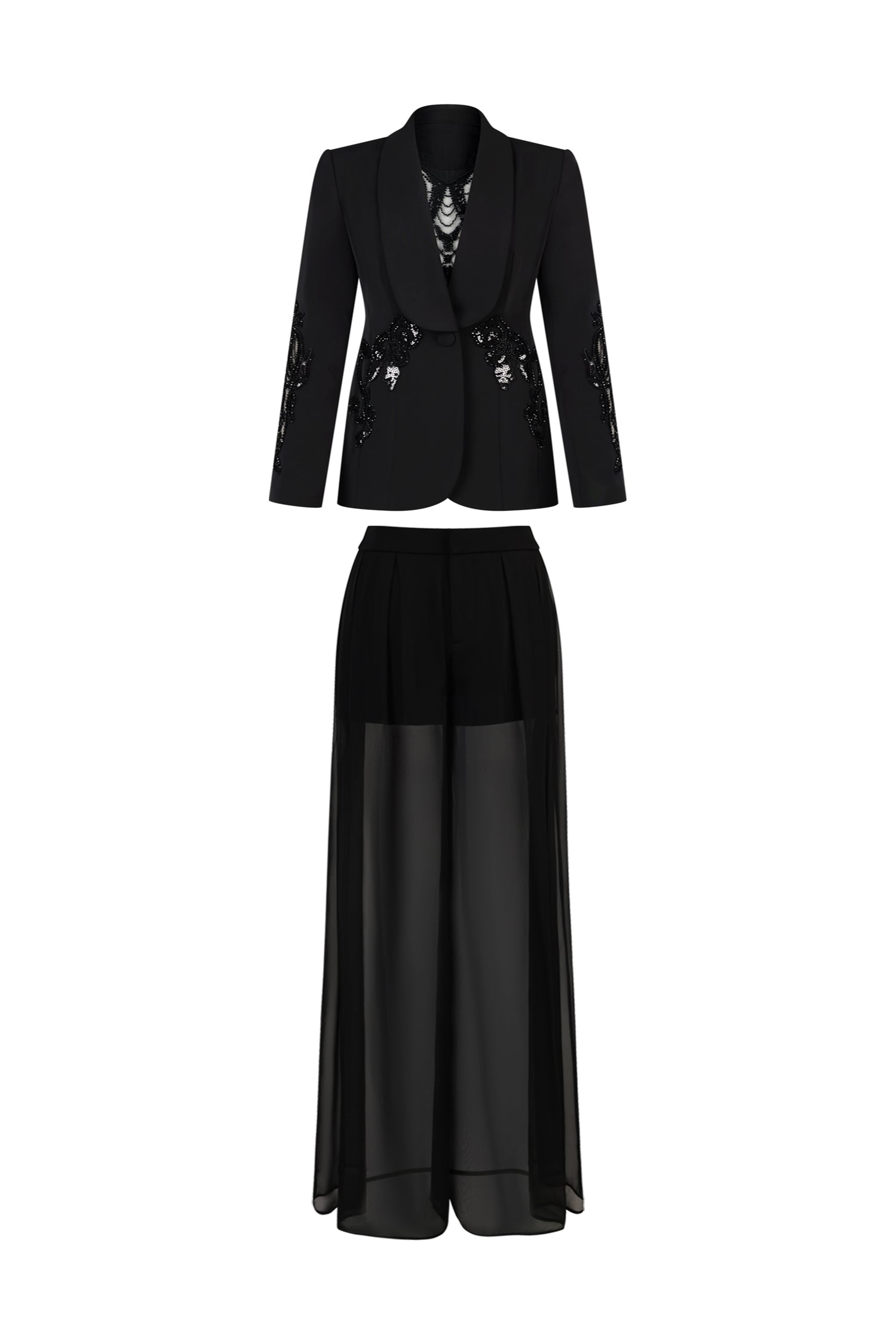 Dayana Black Sequin V-Neck Maxi Dress