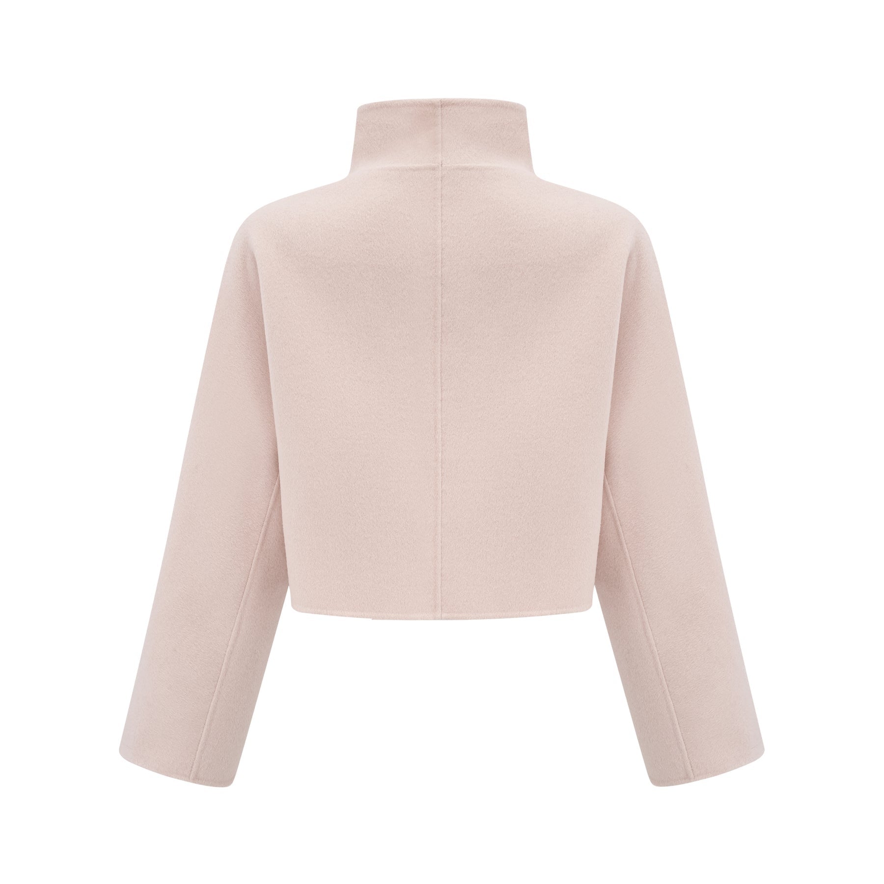 Dayana Coat - Faux fur detailing - Mock neck - Crystal - embellished buttons - Cropped