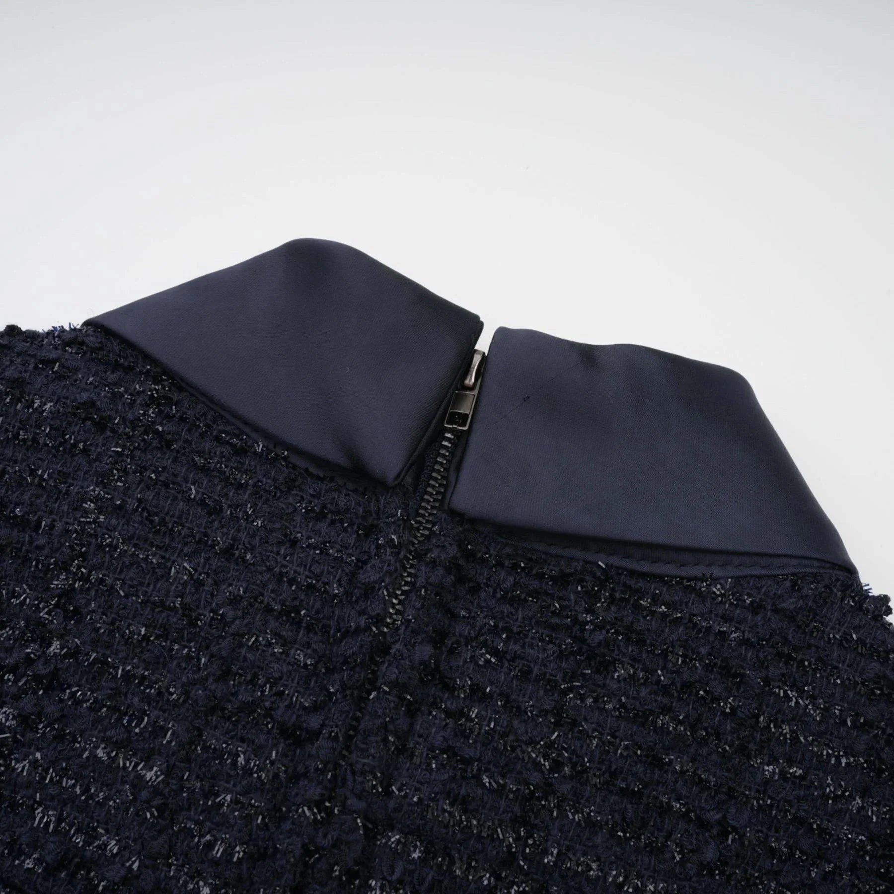 Dayana Maxi Dress Navy Blue Detachable Skirt Crystal Buttons