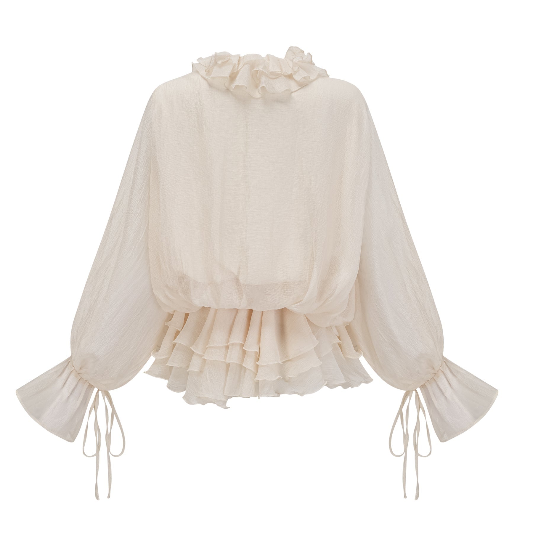 Debora Mini Dress – V - neck – Floral Appliqué – Ruffled Detailing