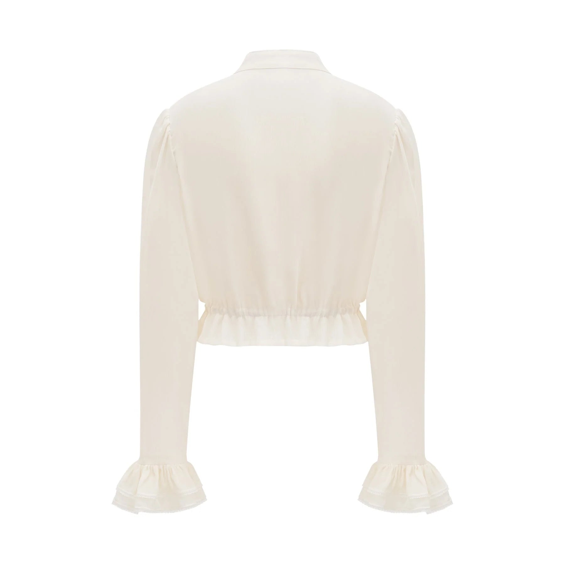 Delilah Top - Long Sleeves - Mock Neck - Ruffled Trim