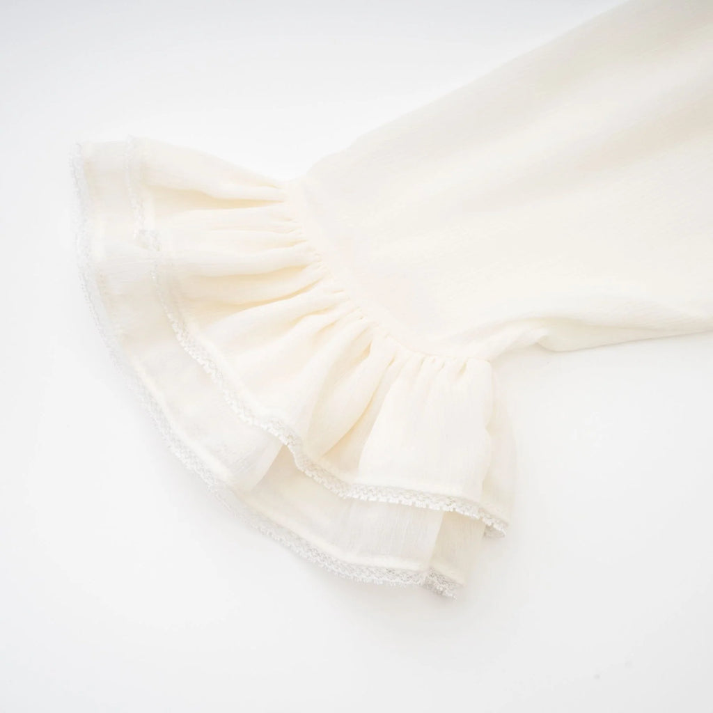 Delilah Top - Long Sleeves - Mock Neck - Ruffled Trim