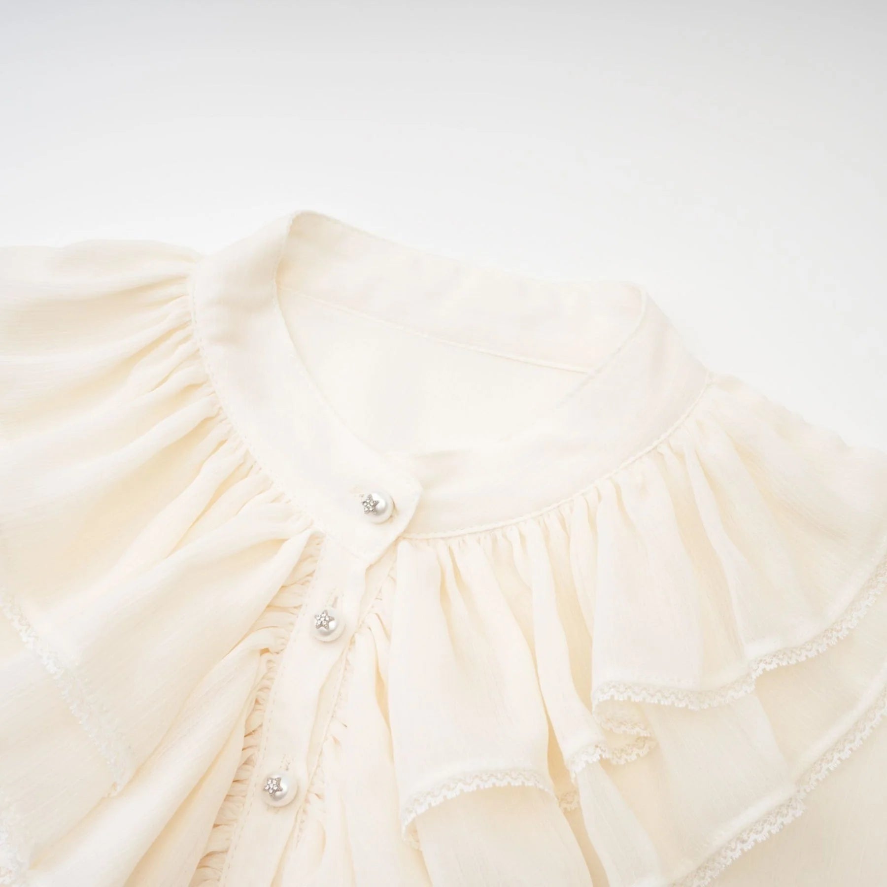 Delilah Top - Long Sleeves - Mock Neck - Ruffled Trim