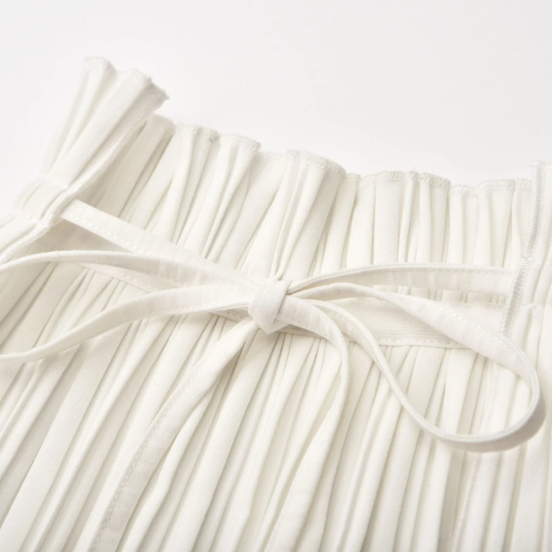 Denise Pleated Maxi Skirt – High Waist – Side Slits – Spaghetti Tie – Elegant Design – Lightweight Fabric