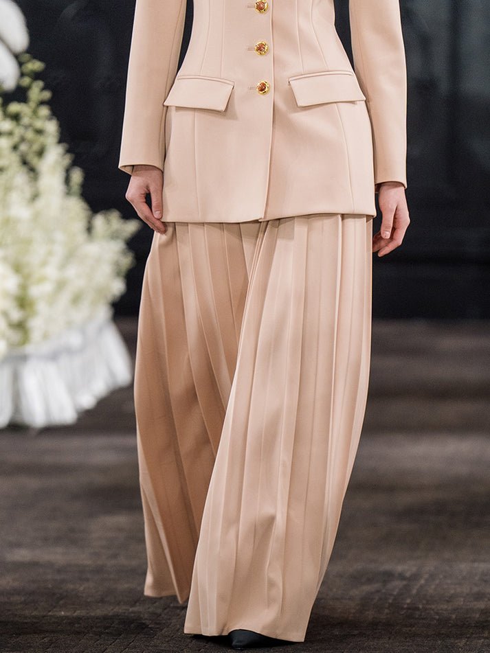 Diana Blazer Dress - Tailored Silhouette - Decorative Buttons - Flap Pockets - All - Day Comfort