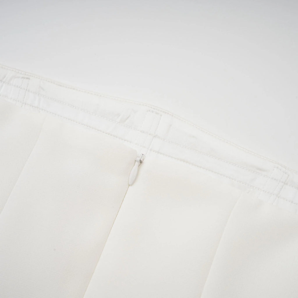 Diletta Maxi Dress - Strapless Sleeveless Design - Off - The - Shoulder Style - Pleated with Ruffled - Cut Trim - Rear Zip Fastening