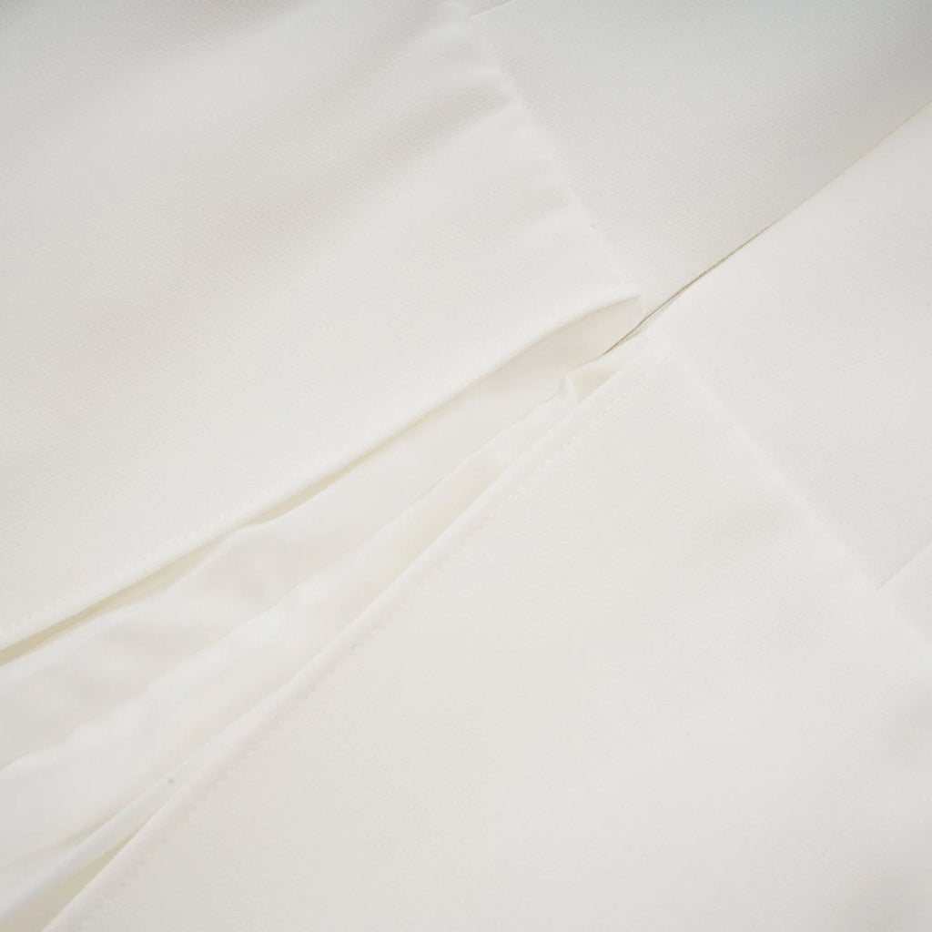 Diletta Maxi Dress - Strapless Sleeveless Design - Off - The - Shoulder Style - Pleated with Ruffled - Cut Trim - Rear Zip Fastening