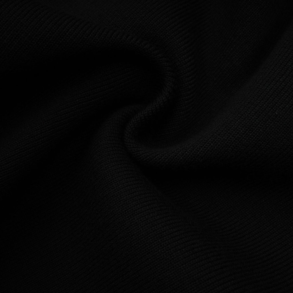 Donatella Mini Dress - Long Sleeve V - Neck Color Block Notched Lapel Ribbed Knit Button Front Pockets Straight Hem