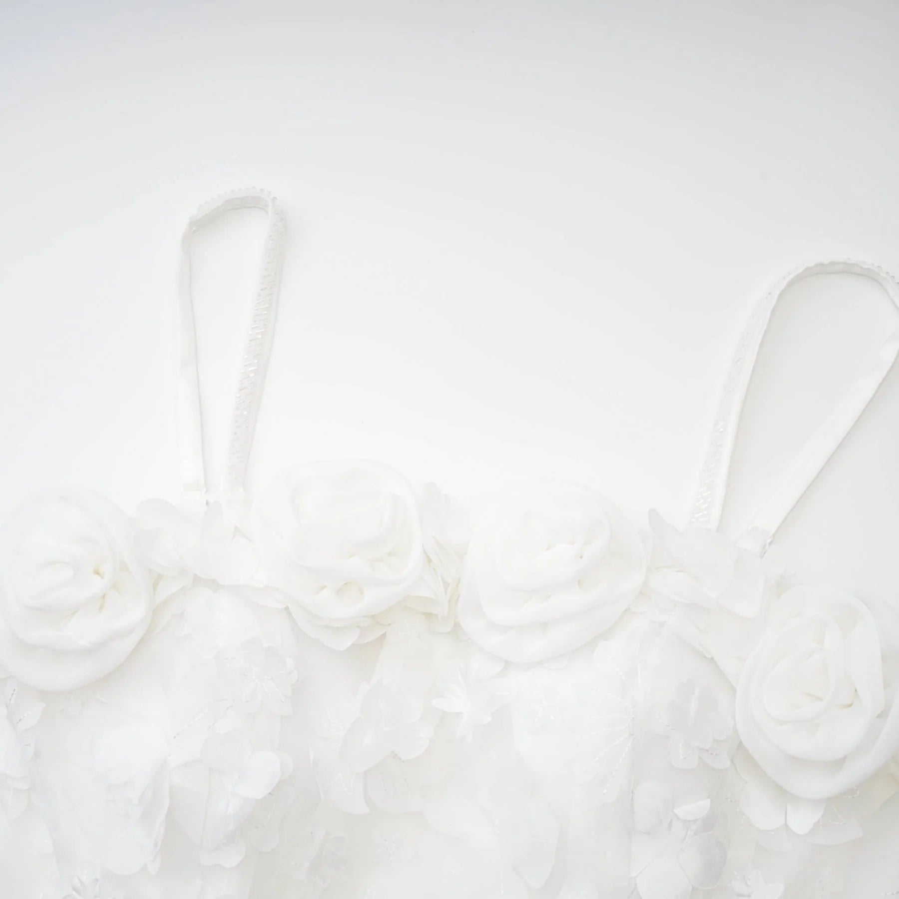 Dylan Off the Shoulder - Sleeveless - Layered Design - Detachable Straps - Faux Flower - Rear Zip Fastening