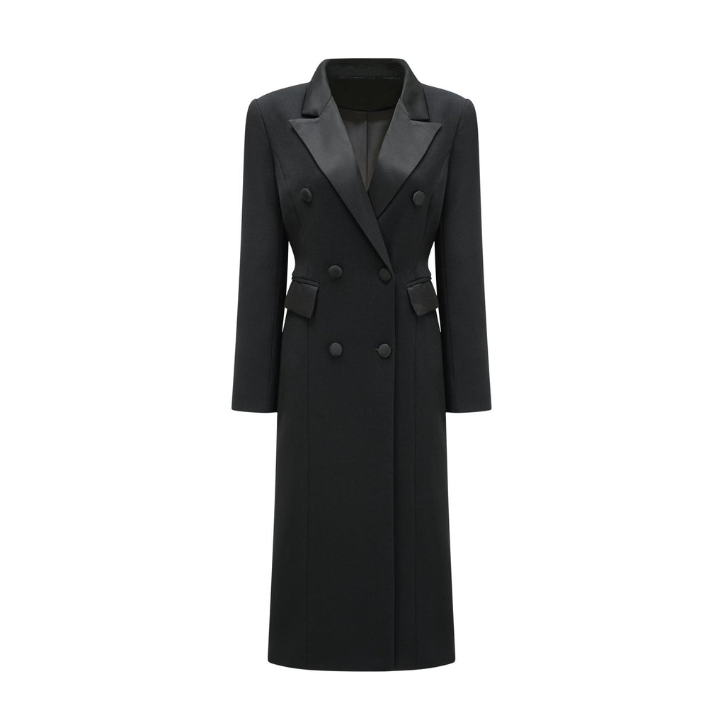 Eithne Double - Breasted Coat - Notched Lapels - Ankle - Length - Tailored Fit - Pockets