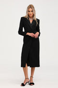 Eithne Double - Breasted Coat - Notched Lapels - Ankle - Length - Tailored Fit - Pockets