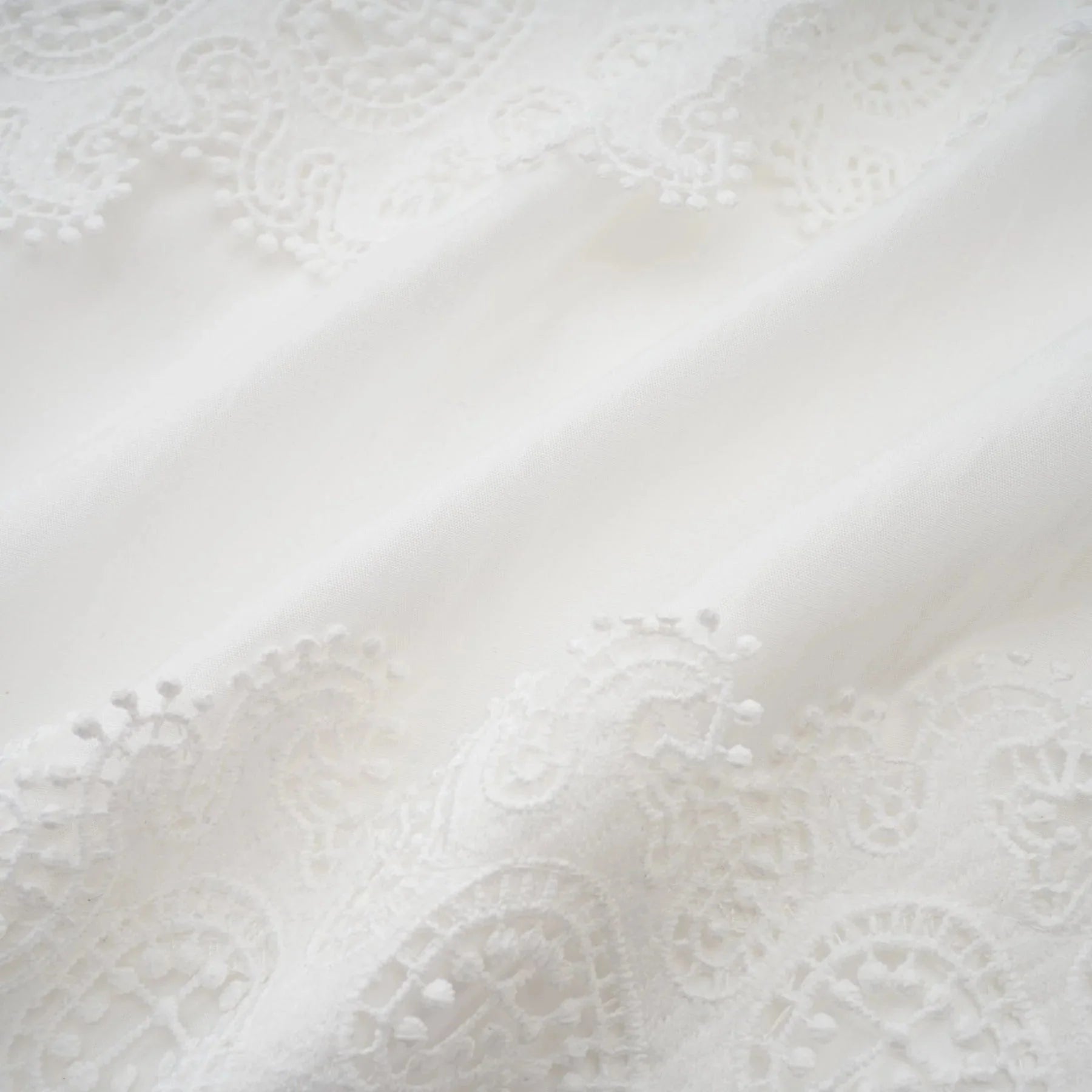 Elaina Midi Dress White Lace - Trim Panelled & Belted